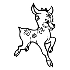 A happy deer coloring page