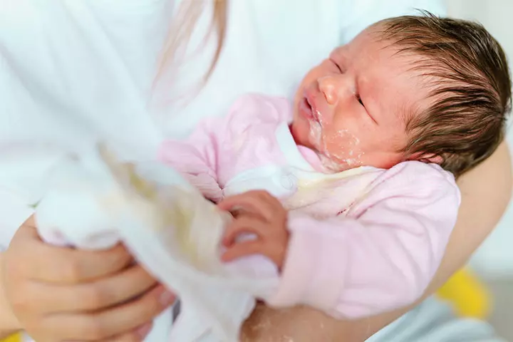 Babies may spit up milk if they drink it too fast