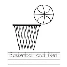 Net and basketball coloring pages