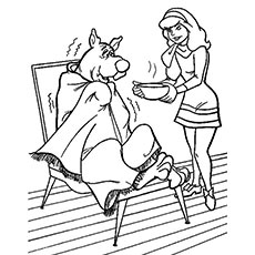 Daphne treats shivering scooby doo coloring pages