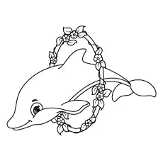 Jumping through the ring dolphin coloring pages