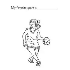 Girl playing basketball coloring pages