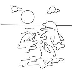 Happy dolphin coloring page