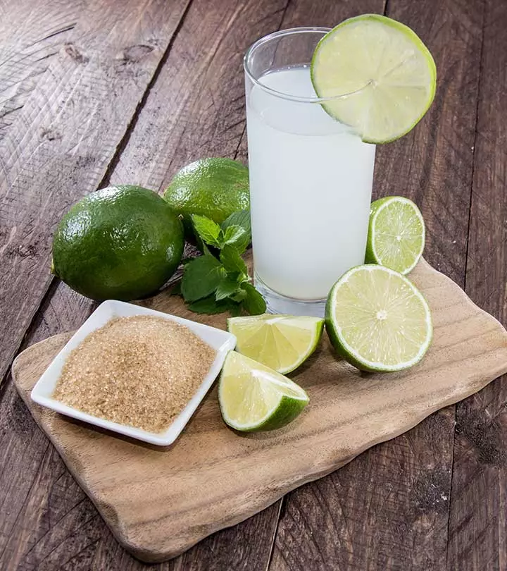 Lime juice on a glass