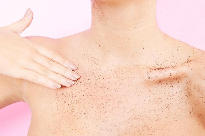 apply exfoliating product apply exfoliating product