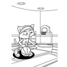 Kitty playing basketball coloring pages