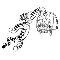 Tigger playing basketball coloring pages