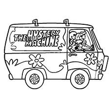 Mystery machine scooby doo coloring pages