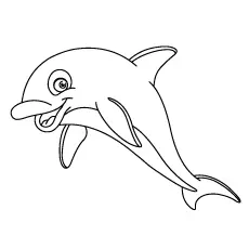 Outlined dolphin coloring page