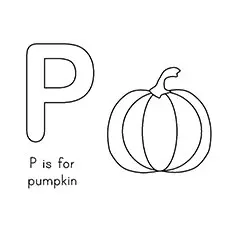 P for pumpkin coloring pages