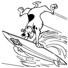 Surfing wave scooby doo coloring pages