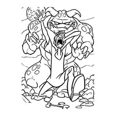 Shaggy chased by monster scooby doo coloring pages