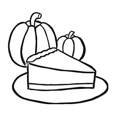 Sice of pumpkin pie coloring pages