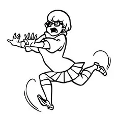 Velma running scooby doo coloring pages