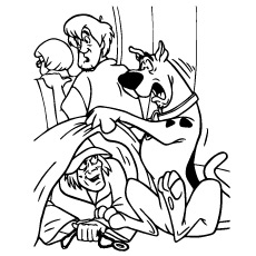 Seeing a ghost shaggy and scooby doo coloring pages