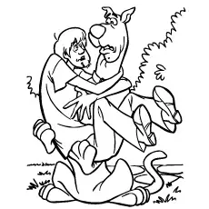 Scared shaggy and scooby doo coloring pages