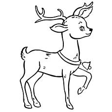 Christmas reindeer coloring page