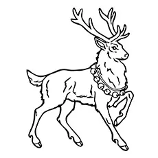 Reindeer with bells coloring page