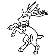 A heraldic reindeer coloring page
