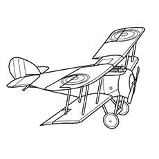 Airplane with a propeller coloring page