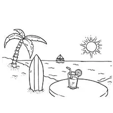 Beach heat summer coloring pages