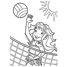 Beach volleyball summer coloring pages