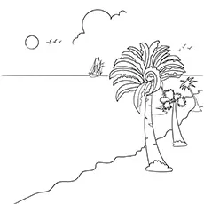 Beautiful summer scene coloring page