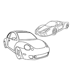 Beetle car coloring page