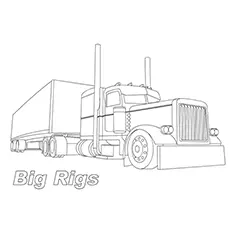 Big rig truck coloring page