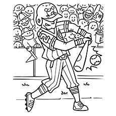 Boy hitting the ball, baseball coloring page