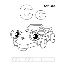 C for car coloring page