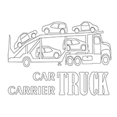 Car carrier truck coloring pages