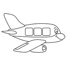 Cartoon airplane coloring page