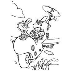 Cat with the Friends, Cat in the Hat coloring page