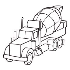 Cement construction truck coloring page