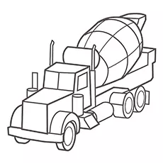 Cement construction truck coloring page