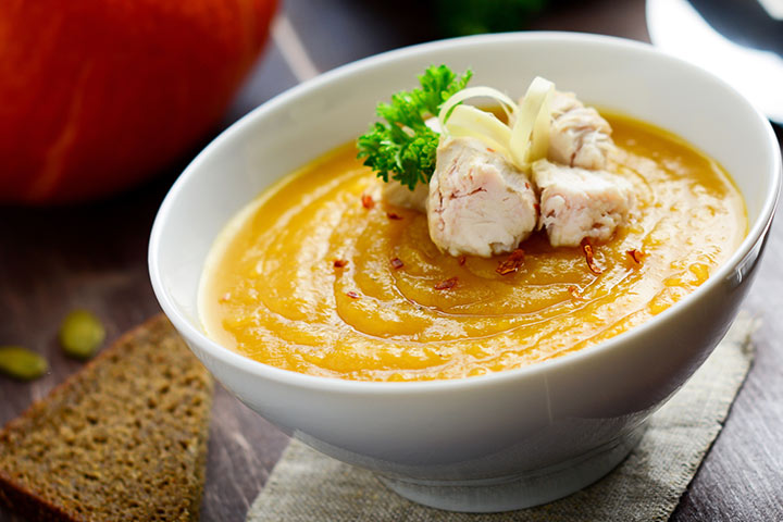 Pumpkin and chicken soup recipe for kids