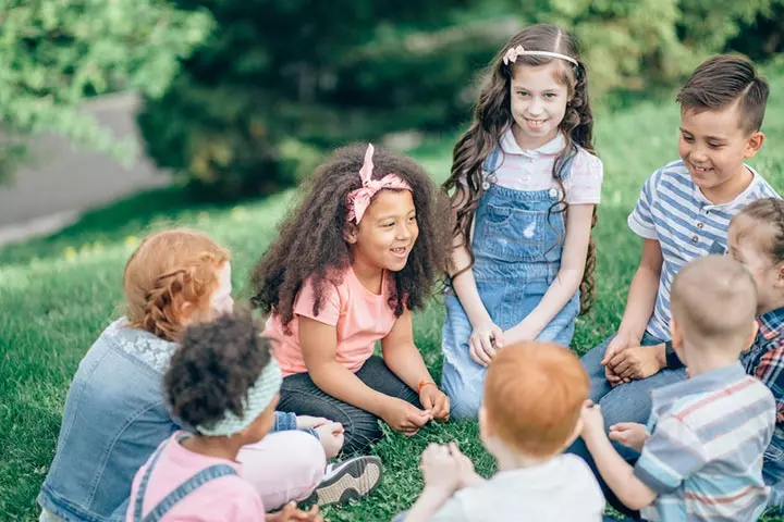 Children making friends and learning new cultures