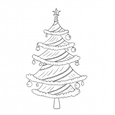 Christmas decorated with Stocks coloring page