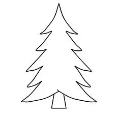 Christmas Tree card template for kids coloring page