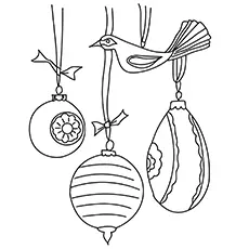 Christmas Tree ornaments coloring page