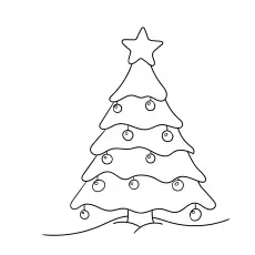 Christmas Tree with ornaments coloring page