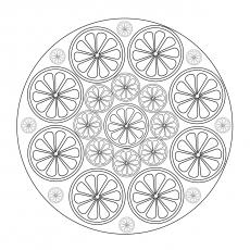 Citrus Mandala coloring page