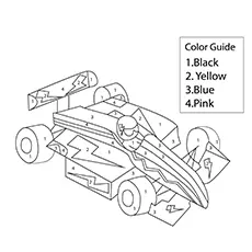 Numberwise coloring cars coloring page