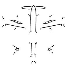 Connect dot-to-dot airplane coloring page