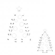 Connect the Dots Christmas Tree coloring page