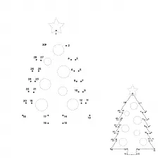 Connect the Dots Christmas Tree coloring page