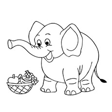 Elephant coloring page of animals