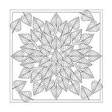 Fall leaves Mandala coloring page