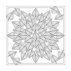 Fall leaves Mandala coloring page